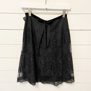 NWT Ann Taylor Petite | eyelash-lace 2-layered skirt w/ sequins & velvet Size 0P